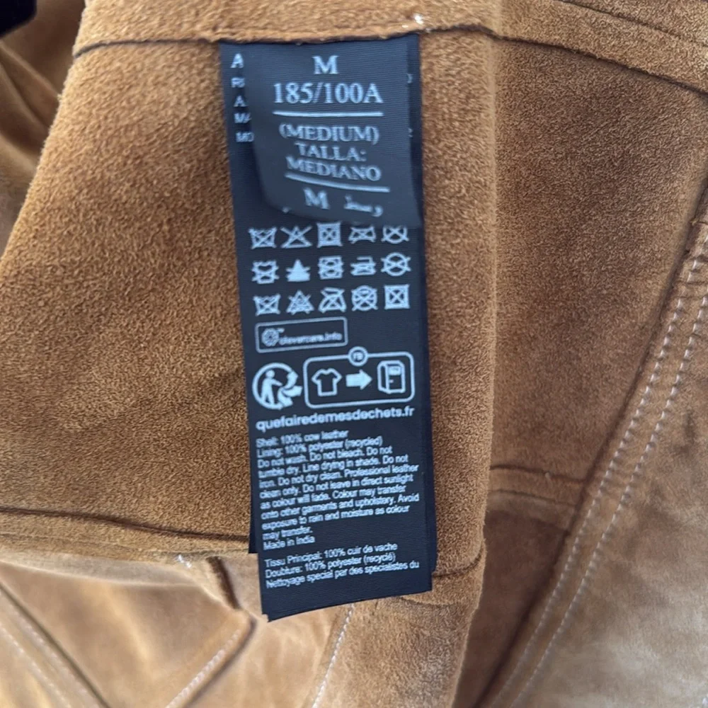 All Saints Men’s Marquez Suede Jacket - Size Medium Tobacco Brown - Picture 10 of 10
